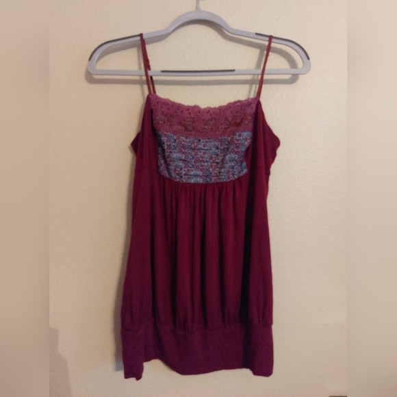 Womens Top, Large, Tank/Undershirt- Wine and Blue - Picture 3 of 11